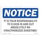 Signmission OSHA Notice, 5" Height, It Is Your Responsibility To Clock In And Sign, 7" X 5", Landscape OS-NS-D-57-L-13740 - alternate 1